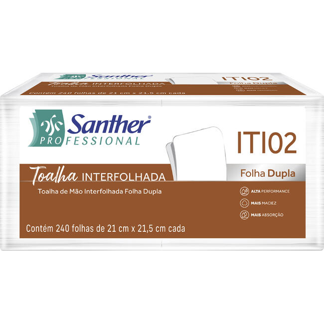Toalha de Papel Santher Interfolhada Dupla 200 folhas