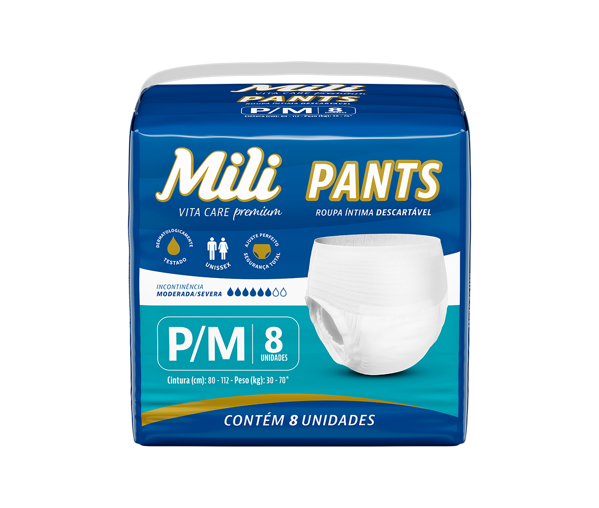 Roupa Intima Desc. Mili Vita Care Pants P/M 8x8
