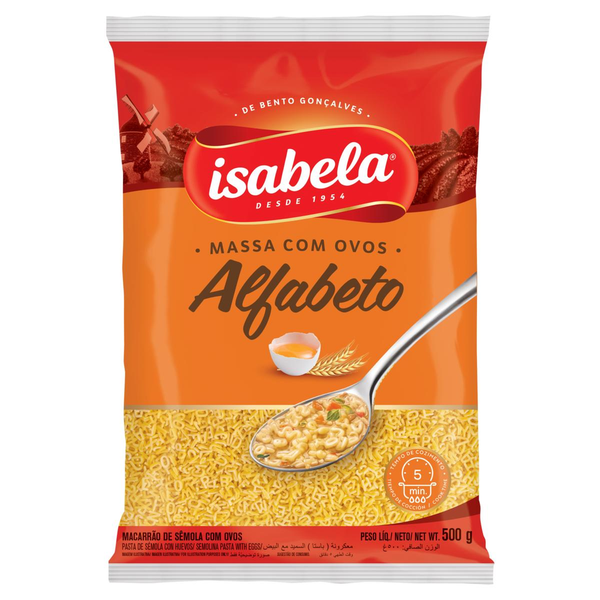 Massa ISABELA alfabeto com ovos 500g