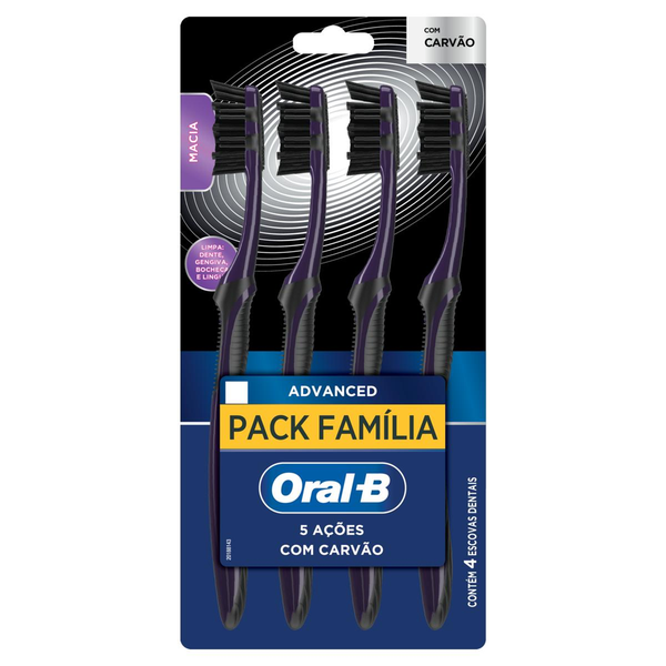 Escova de Dente ORAL-B 5 Ações com Carvão 4 unidades