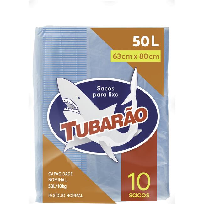 Sacos para Lixo Tubarão 50L 10 un