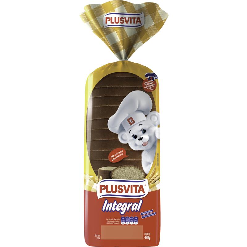 Pão de Forma Plusvita Integral 480g