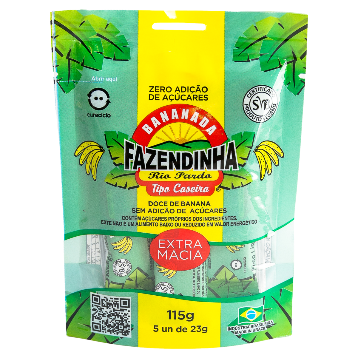 Bananada Extra Macia Sem Adição de Açúcar FAZENDINHA 115g