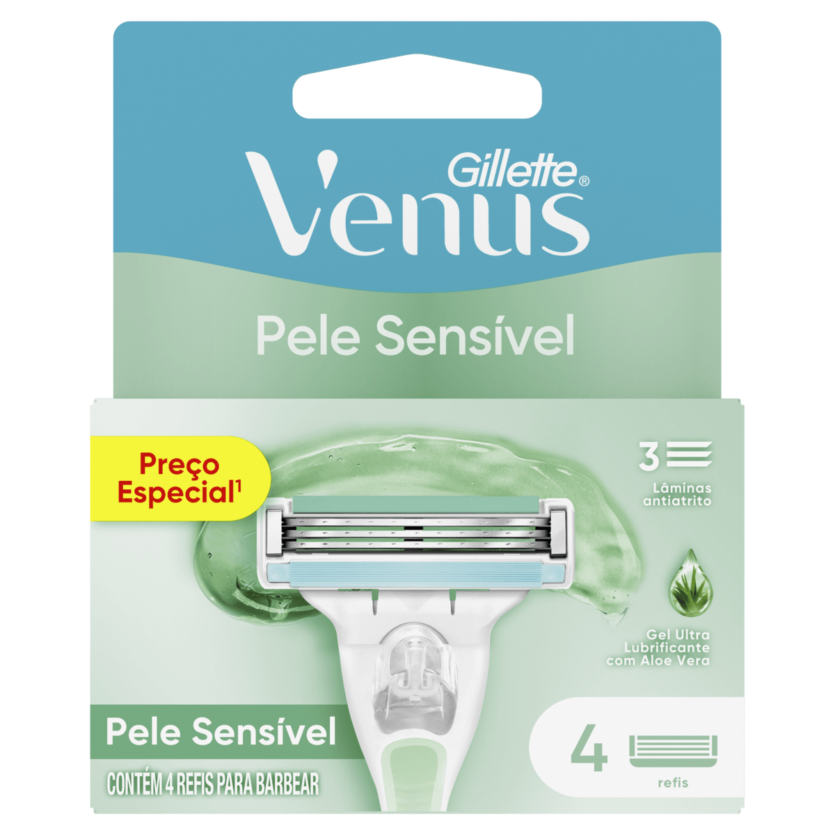 Carga de Aparelho para Depilar Pele Sensível Gillette Venus 4 Unidades