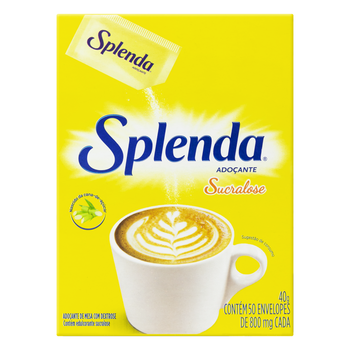 Adoçante em Pó Sucralose Splenda Caixa 40g 50 Unidades