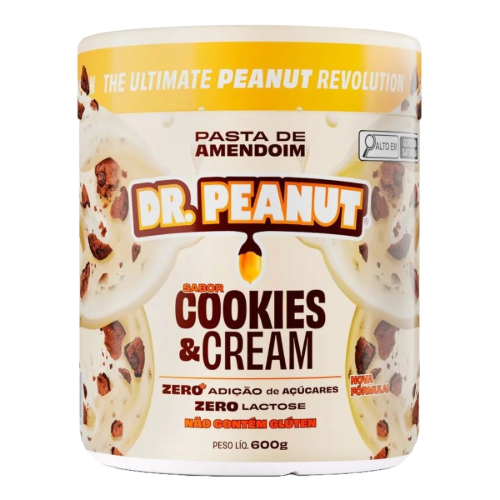 Pasta de Amendoim Dr Peanut Cookies e Cream 600g