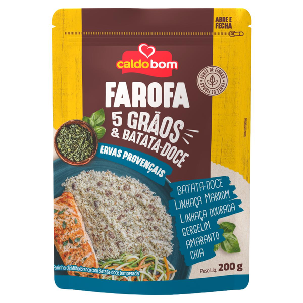 Farofa Caldo Bom 200g - 5 Grãos Ervas Provençais