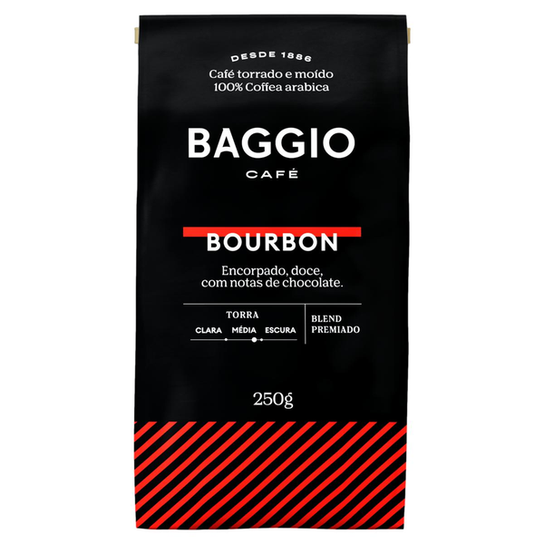 Café Torrado e Moído Bourbon BAGGIO Pacote 250g