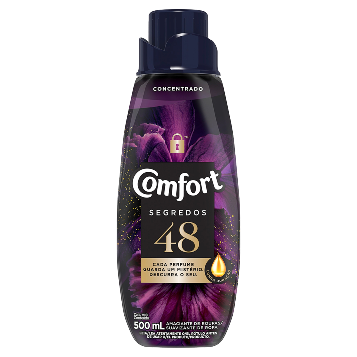 Amaciante de Roupa Concentrado 48 Comfort Segredos Frasco 500ml