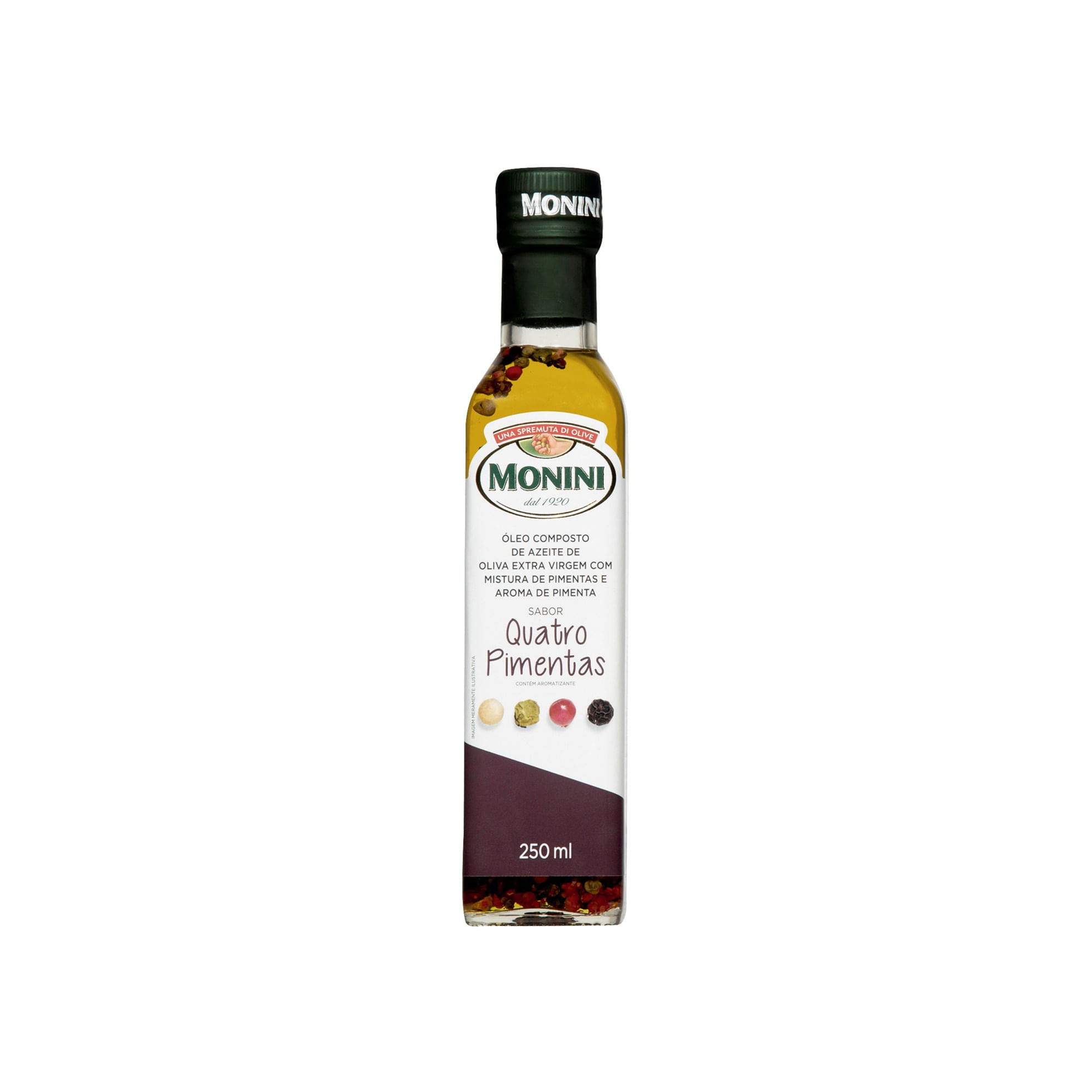 Azeite de Oliva Italiano Monini Extravirgem Quatro Pimentas 250ml