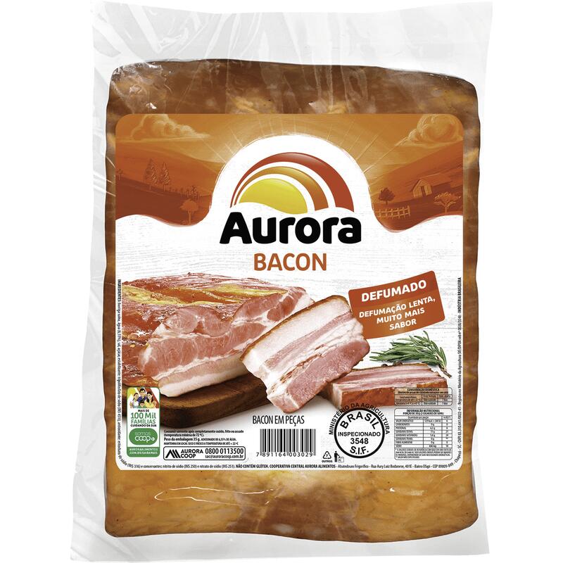 Bacon Defumado Aurora Meia peça Preço por quilo na peça