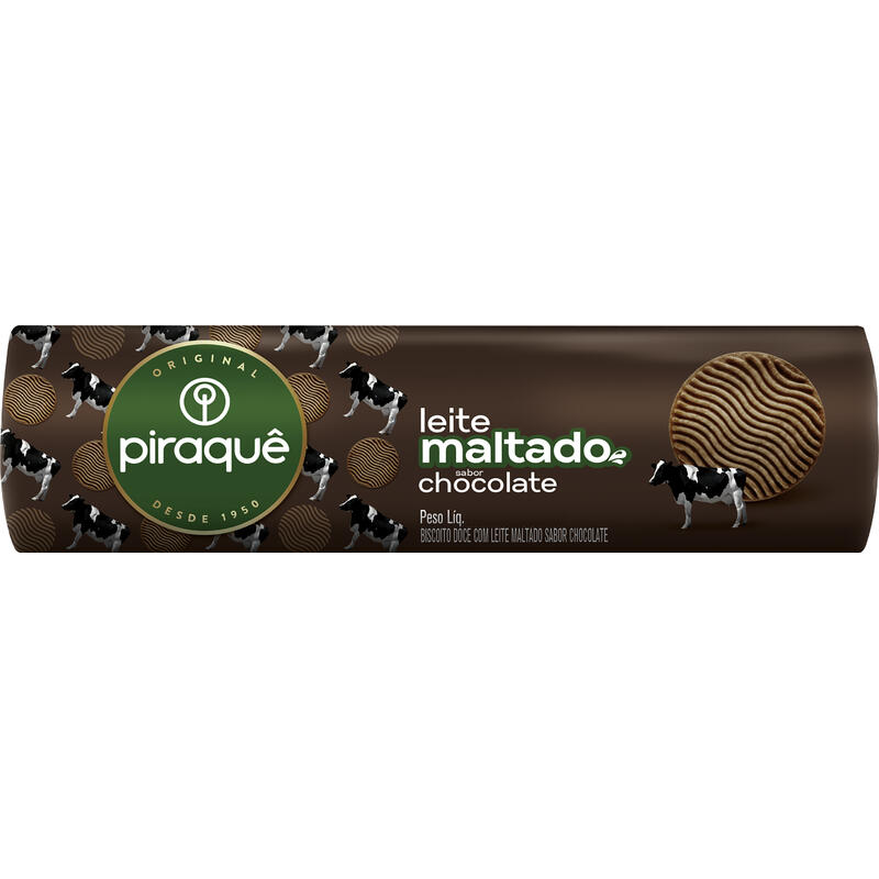 Biscoito PIRAQUÊ Leite Maltado Chocolate 132g