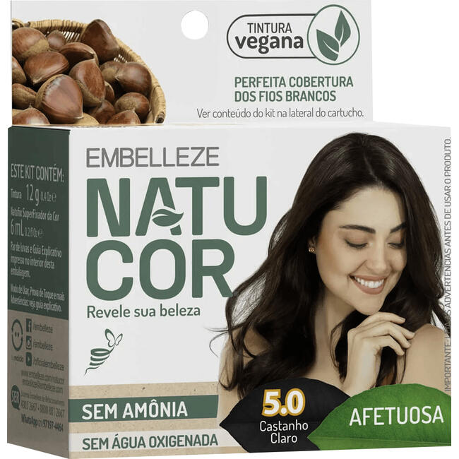 Tintura para Cabelo Natucor 5.0 Castanho Claro 1 kit