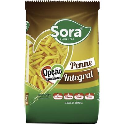 Macarrão de Sêmola Integral Sora Penne 500g