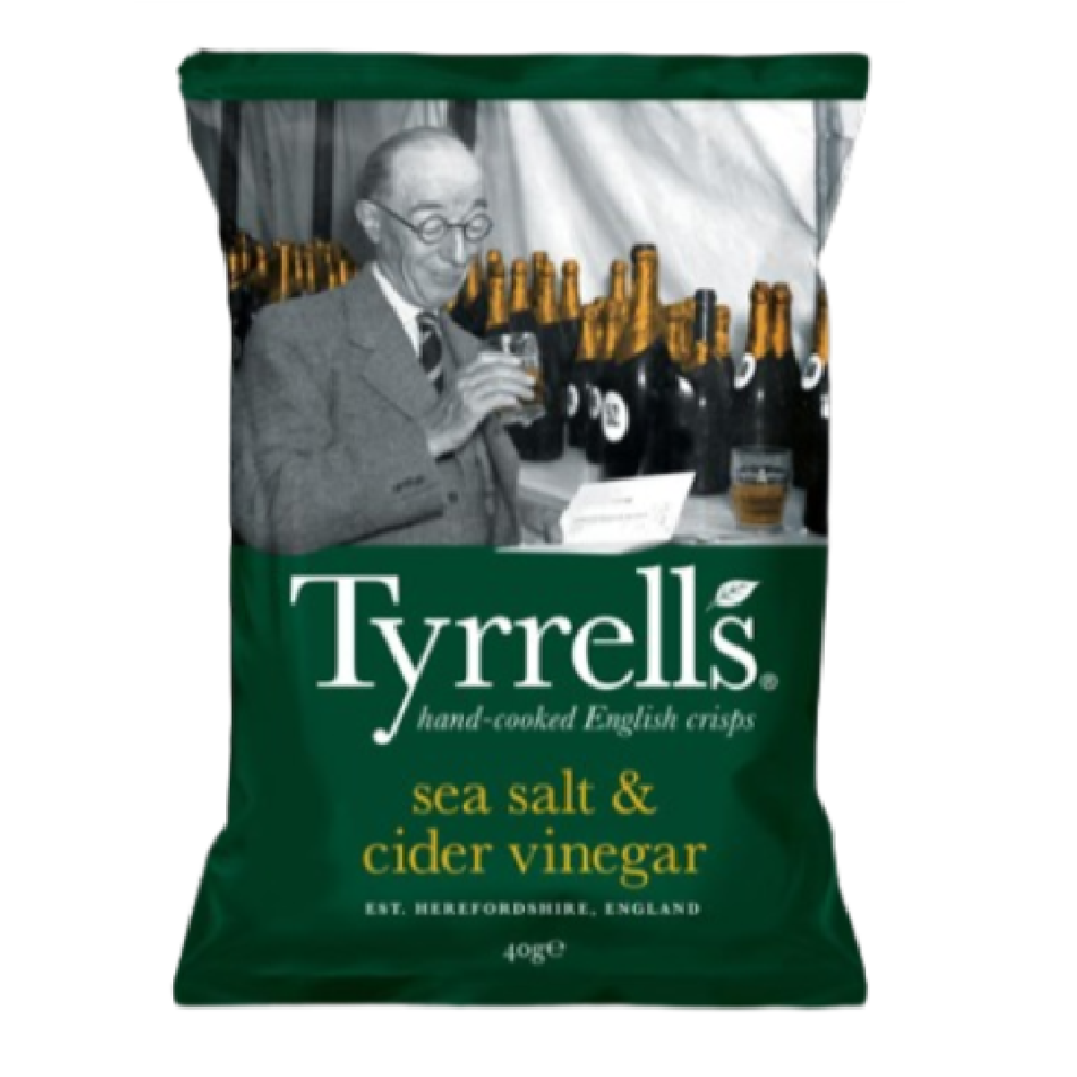 Batata Chips Temperada Tyrrells Sal Marinho & Vinagre de Cidra 40g