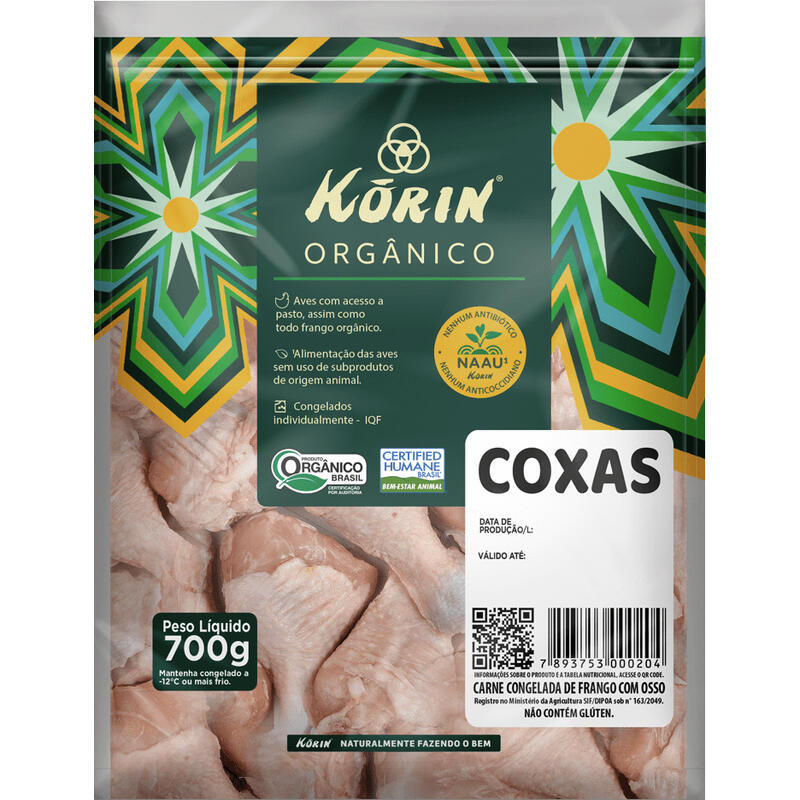 Coxa de Frango Orgânico Korin Congelada 700g
