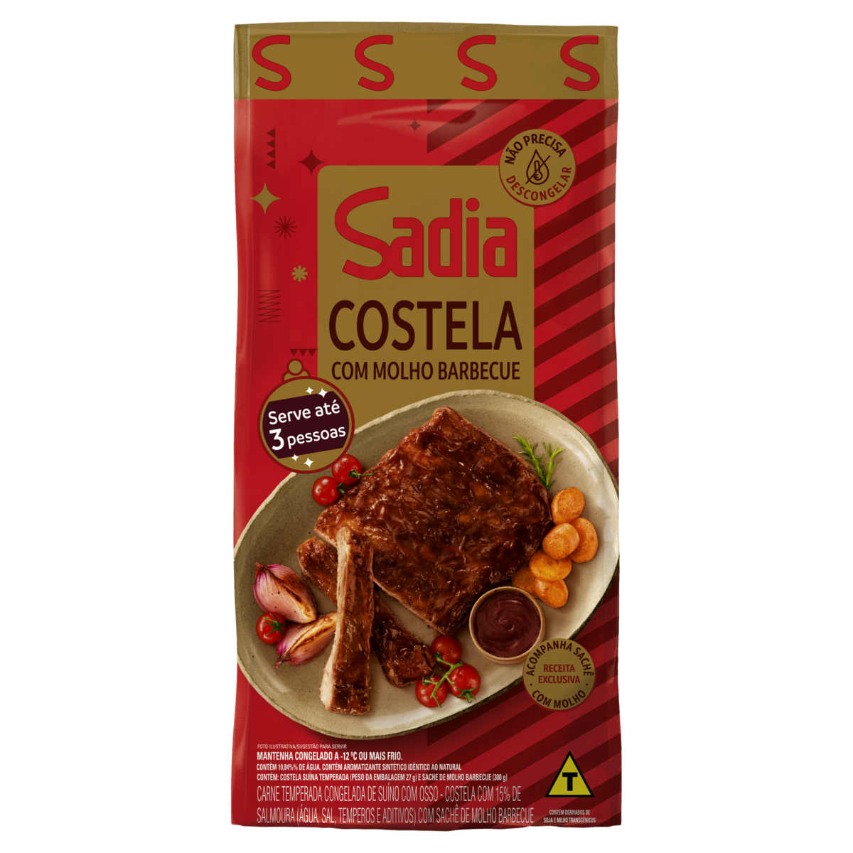 Costela Suína Sadia com Molho Barbecue 1,5Kg