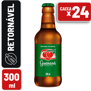 Refrigerante Guaraná Antarctica Retornável 300ml Caixa c/ 24 un