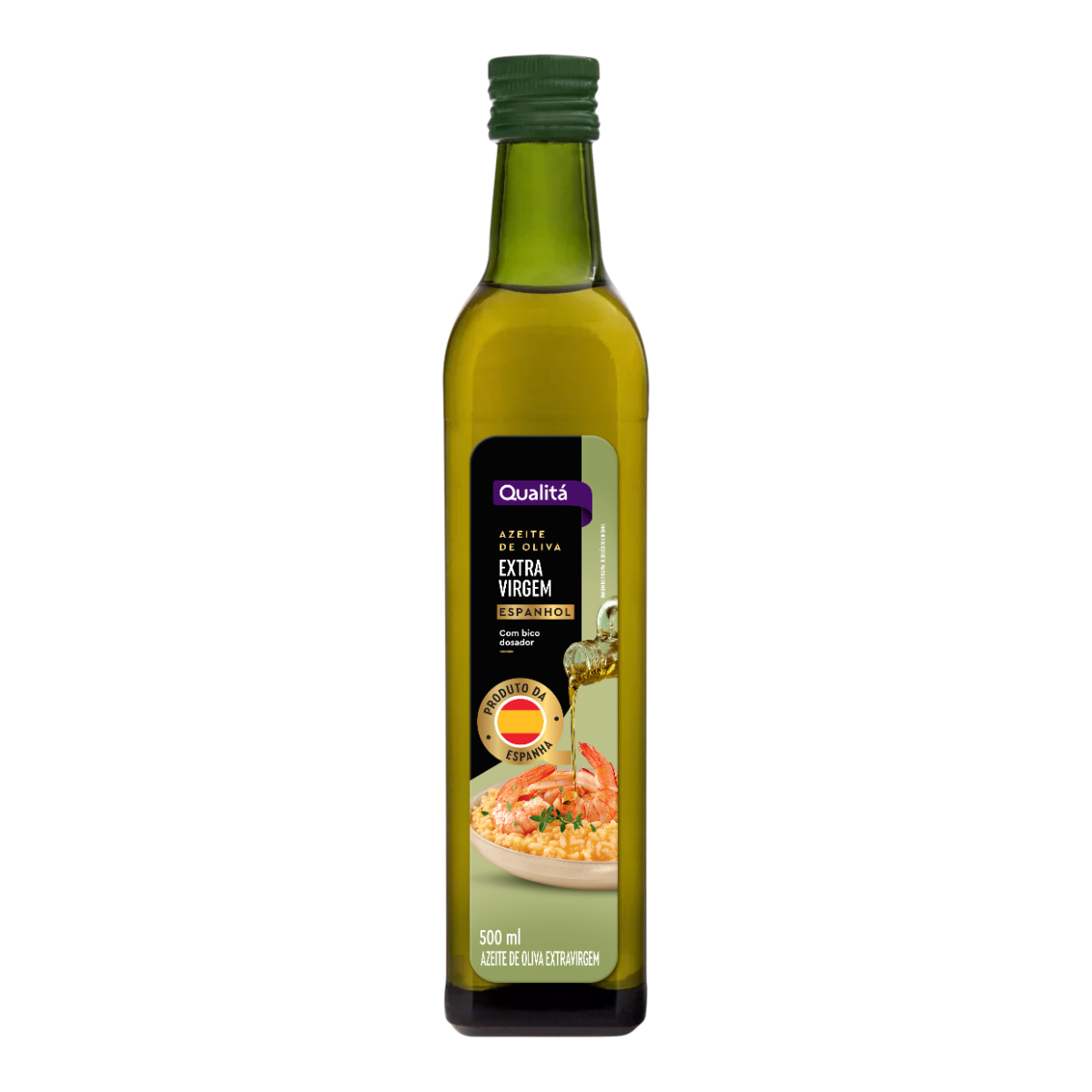 Azeite de Oliva Extra Virgem Espanhol com Bico Dosador Qualitá Vidro 500ml