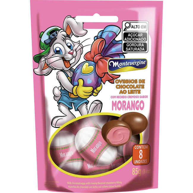 Ovinhos de Chocolate Montevérgine Morango 85g