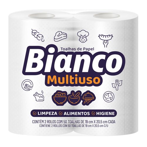Toalha De Papel Mili Bianco Com 100 Folhas Multiuso