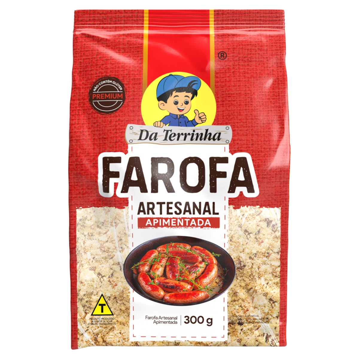 Farofa de Mandioca Apimentada Da Terrinha Premium Pacote 300g