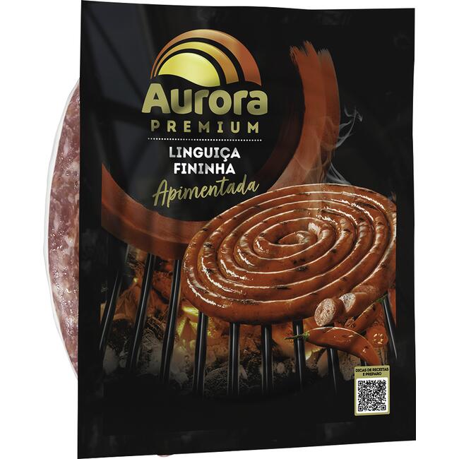 Linguiça de Carne Suína Fininha Apimentada Aurora Premium 600g