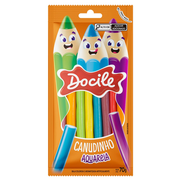 Bala DOCILE Canudinho Aquarela 70g