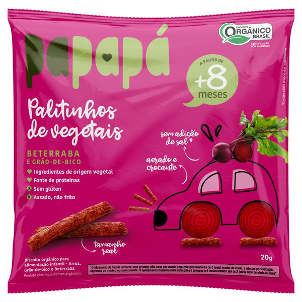 Biscoito PAPAPÁ Infantil Orgânico Beterraba 20g