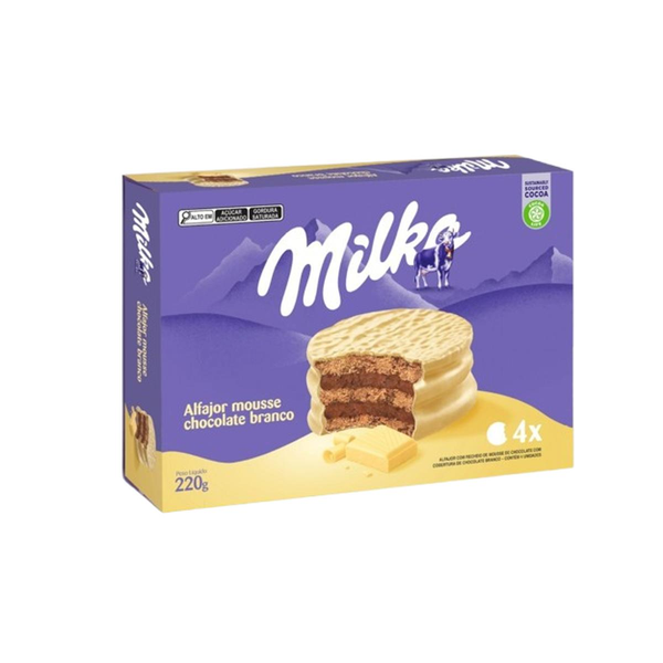 Alfajor Milka 220g - Mousse - Chocolate Branco