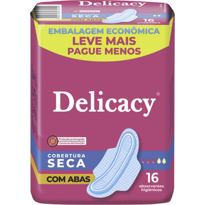 Absorvente Delicacy Leve Mais Pague Menos Seca com Abas 16 un