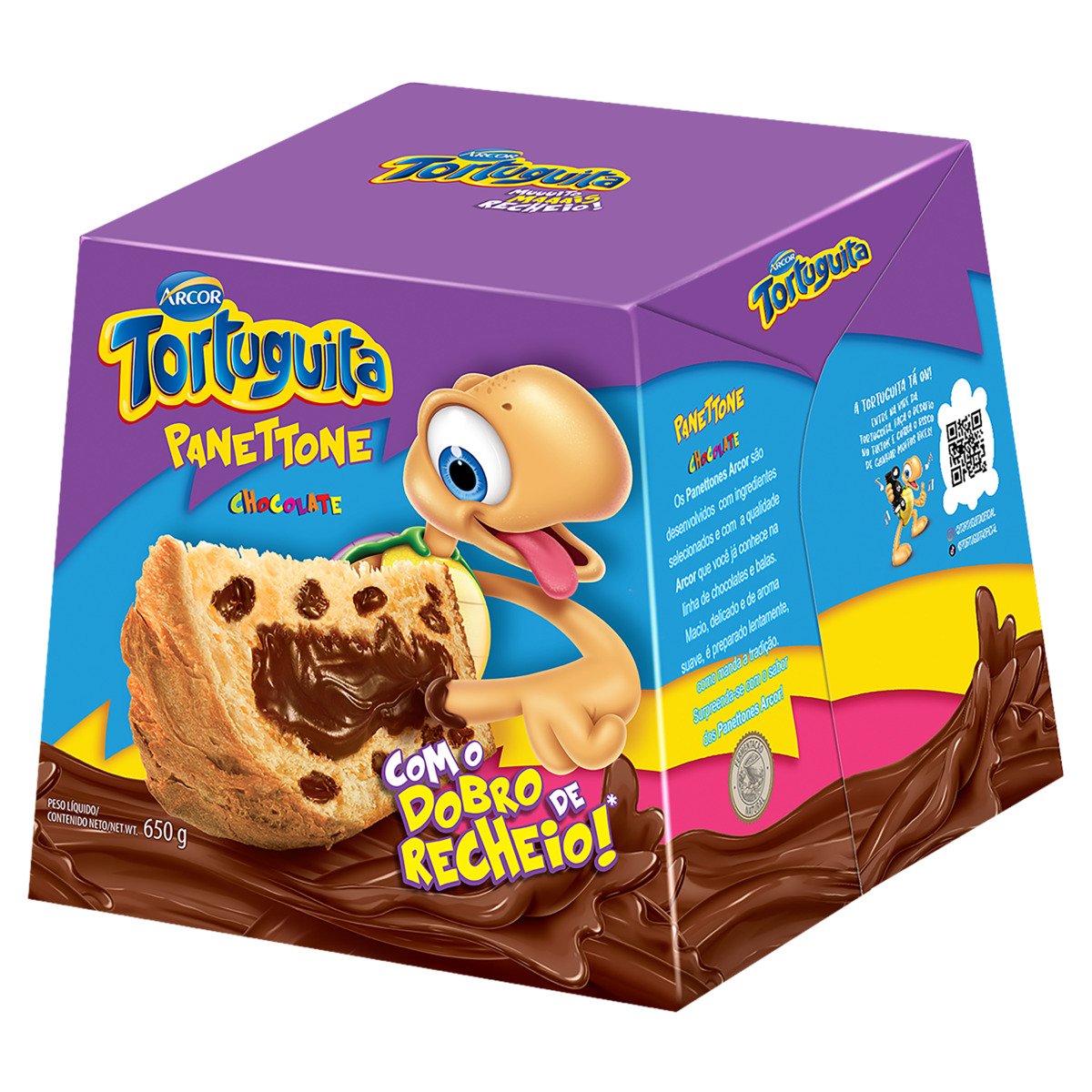 Panettone Recheio Chocolate Tortuguita Arcor Caixa 650g