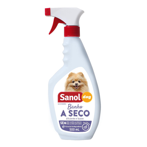 Banho a Seco Sanol 500ml - Para Cães e Gatos