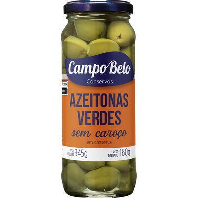 Azeitona Verde Campo Belo Sem Caroço 160g