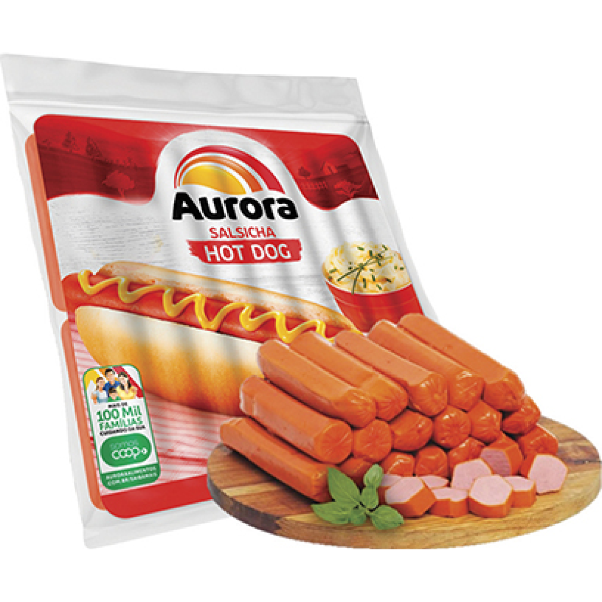 Salsicha Hot Dog Aurora Bandeja 500g