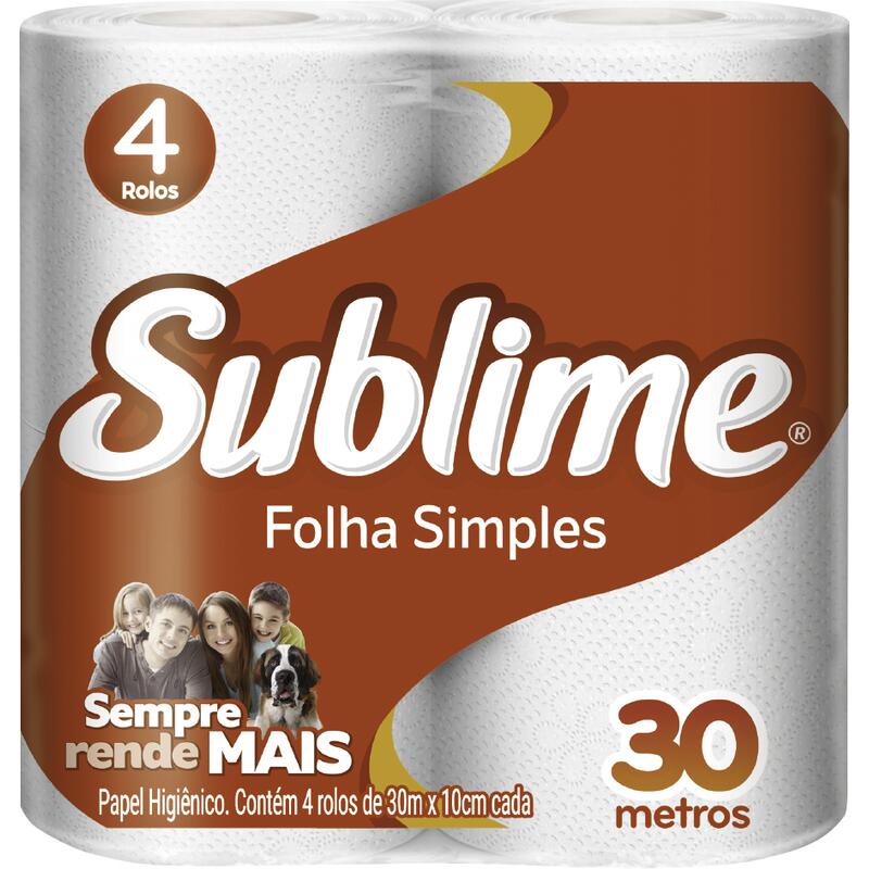 Papel Higiênico Sublime Folha Simples - 30m 4 rolos