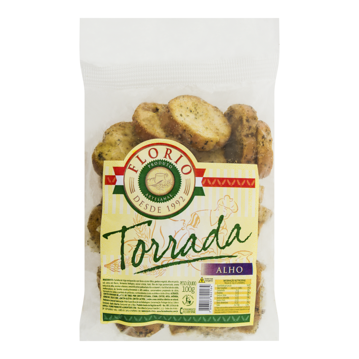 Torrada Sabor Alho FLÓRIO 100g