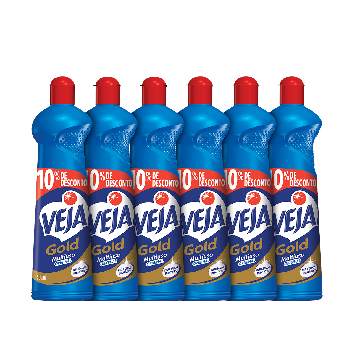 Kit com 6 Limpador Multiuso Veja Gold Original 500ml com 10% de Desconto