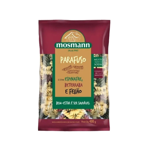Massa Mosmann Parafuso Com Vegetais 400g