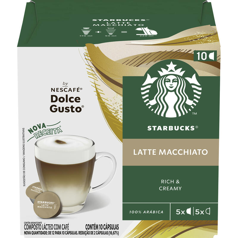 Café em Cápsulas Dolce Gusto Starbucks Latte Macchiato 10un