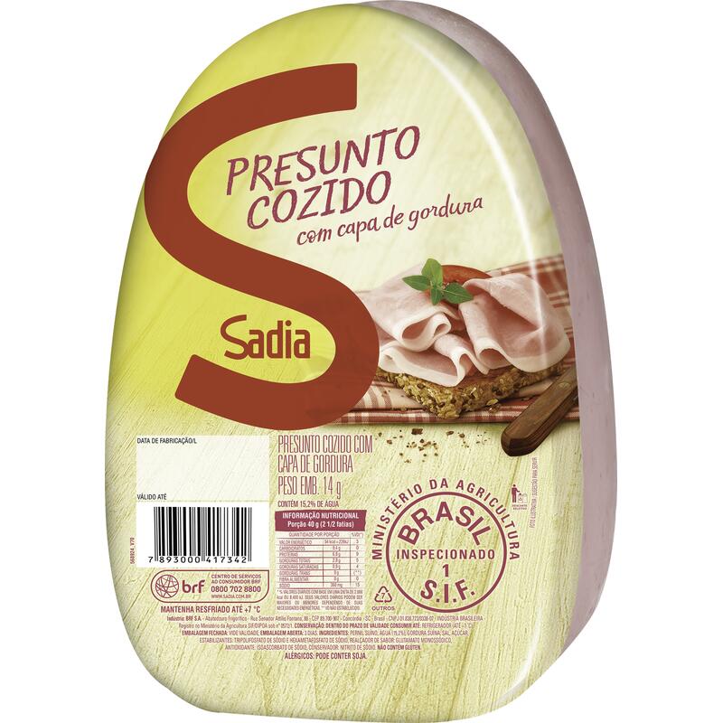 Presunto Cozido Sadia Com Capa Gord Preço por quilo na peça