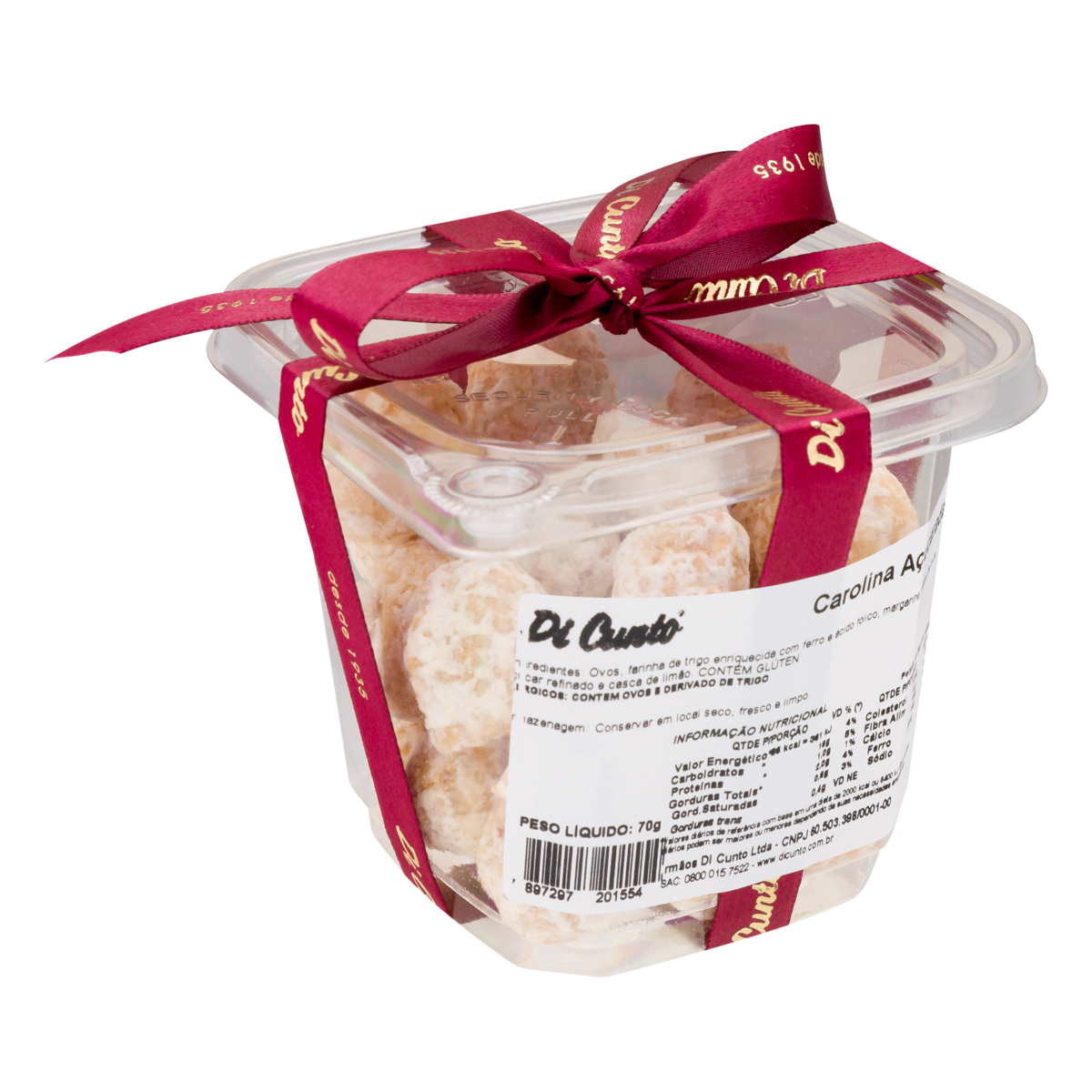 Biscoito Carolina Açucarada Di Cunto Pote 70g