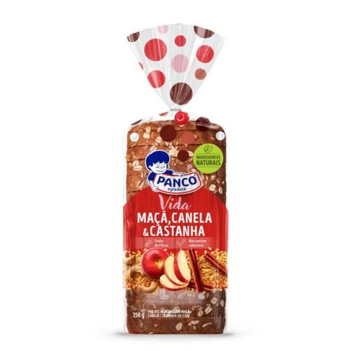 Pão de Forma Integral Maçã & Canela Panco Vida Pacote 350g