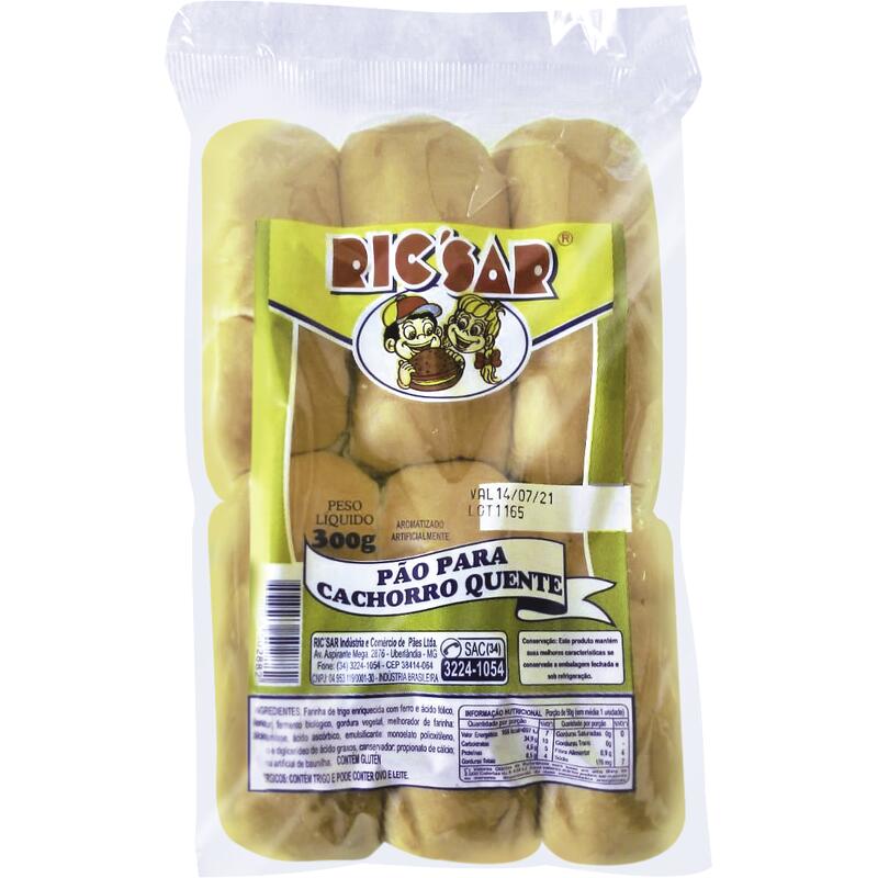 Pão para Hot Dog Ric' Sar 300g
