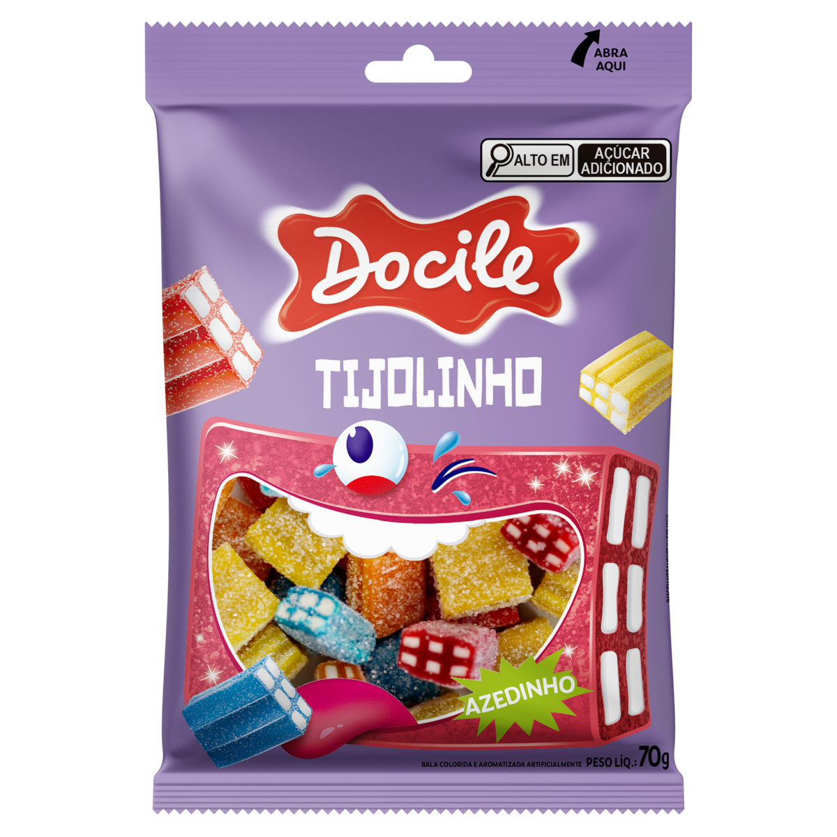 Bala Gelatina Tijolinho Docile 70g