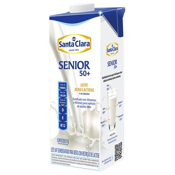 Leite Santa Clara UHT 1 Litro - Senior - TP