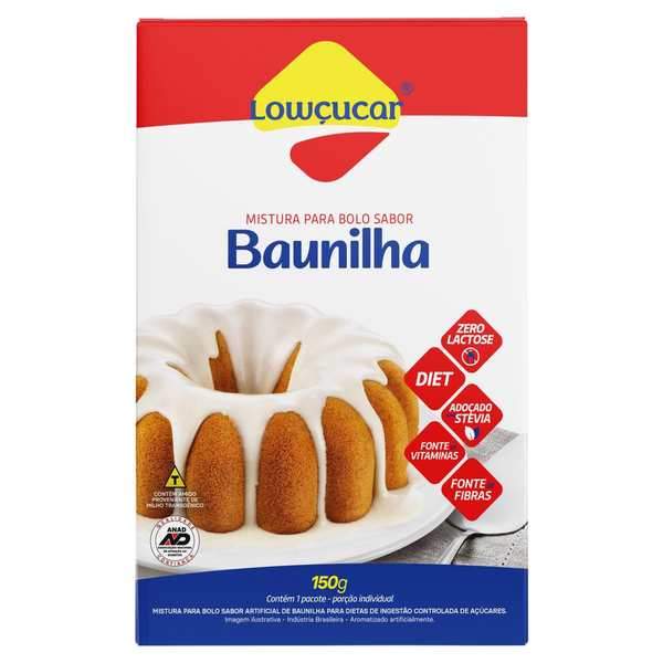 Mistura para Bolo Lowçucar 150g - Zero Açúcar - Baunilha