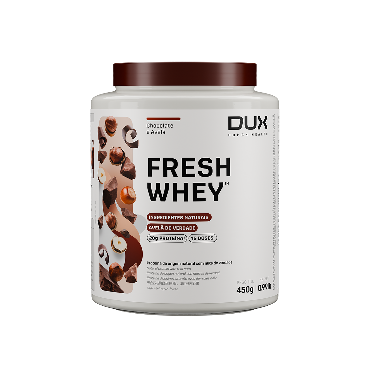FRESHWHEY¿ CHOCOLATE E AVELÃ - POTE 450G Sabor Chocolate Belga e Avelã