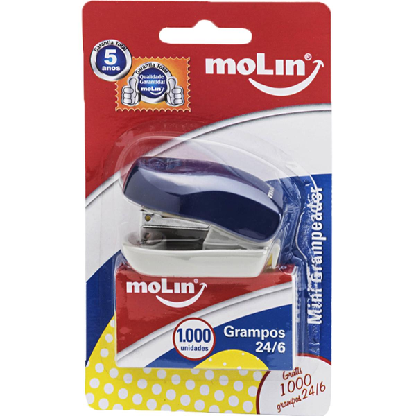 Minigrampeador Molin Com 1.000 Grampos