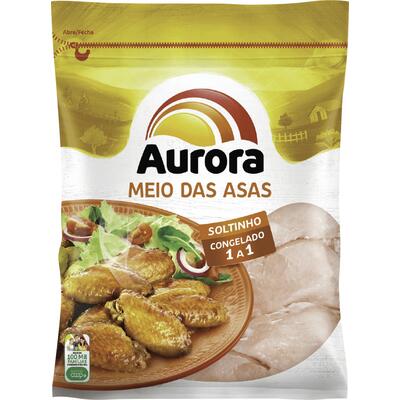 Meio da Asa de Frango Aurora Congelada 1kg